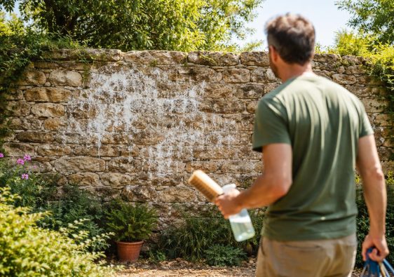 mur-pierre-salpêtre-homme-jardin