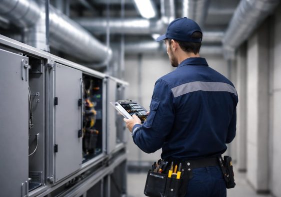 technicien-inspection-unite-ventilation-batiment