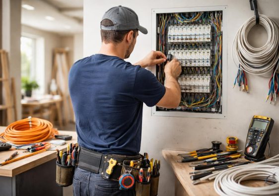 electricien-tableau-electrique-cables-outils
