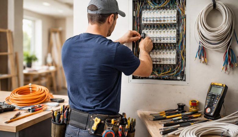 electricien-tableau-electrique-cables-outils